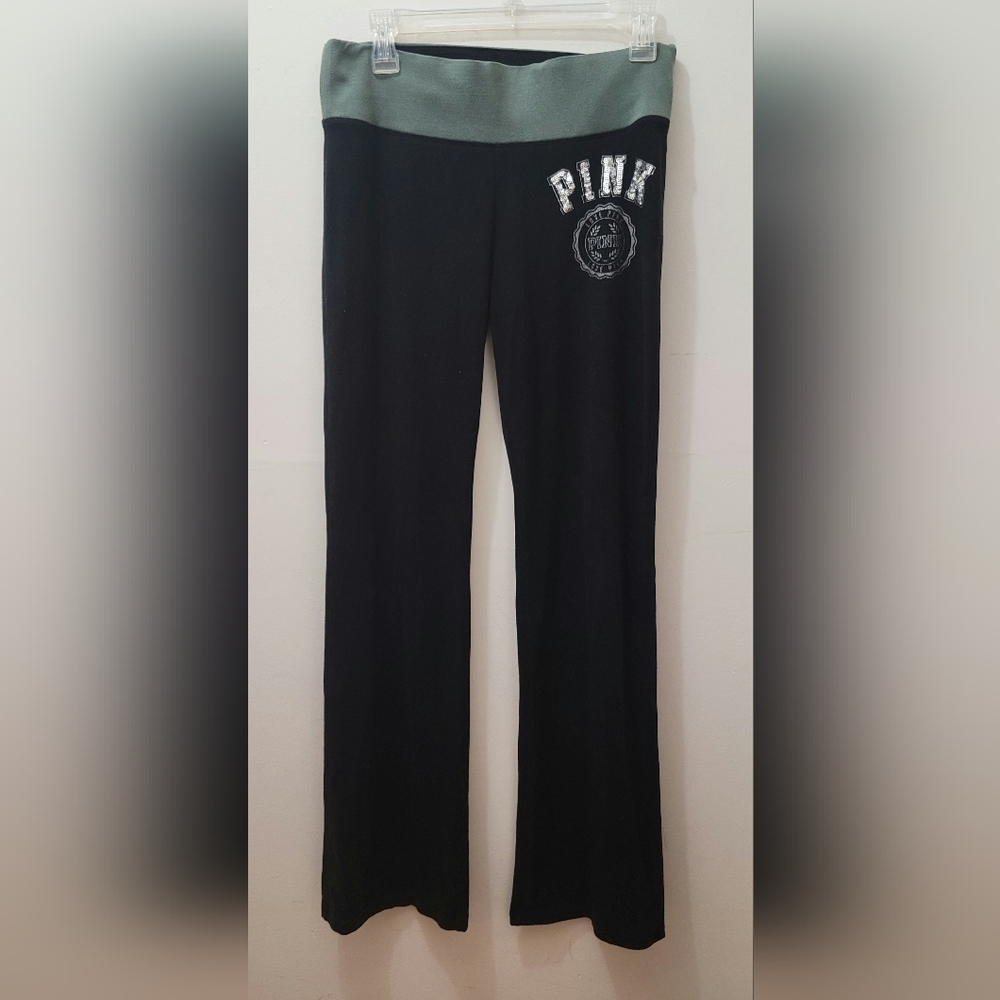 Pink Victoria's Secret bootleg cut sequin leggings yoga pants M